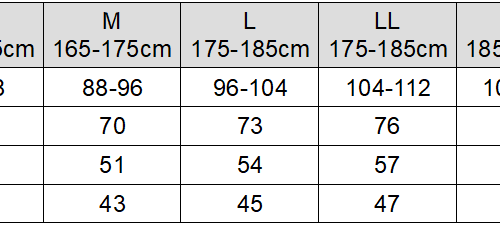 Phiten Sleeve Size Chart